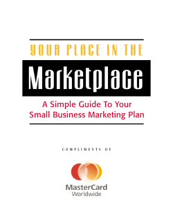 Marketplace Y O U R   P L A C... A Simple Guide To Your Small Business Marketing Plan