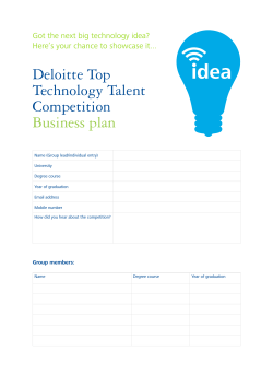 Deloitte Top Technology Talent Competition Business plan