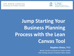Jump Starting Your Business Planning Process with the Lean Canvas Tool
