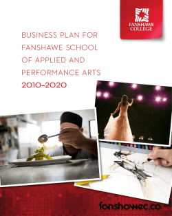 business plan for fanshawe school of applied and performance arts