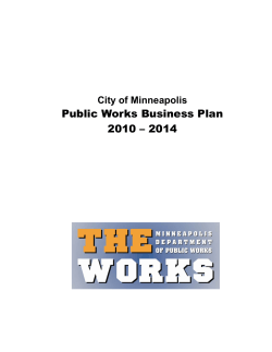 Public Works Business Plan 2010 – 2014 City of Minneapolis