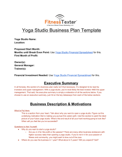 Yoga Studio Business Plan Template