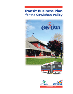 Transit Business Plan for the Cowichan Valley September 2005