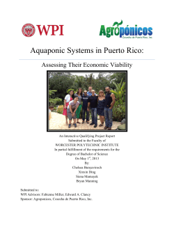 Aquaponic Systems in Puerto Rico: Assessing Their Economic Viability