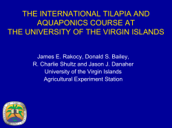 THE INTERNATIONAL TILAPIA AND AQUAPONICS COURSE AT