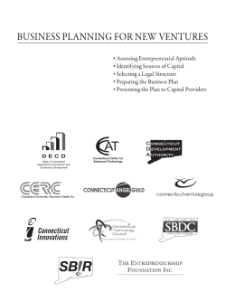 BUSINESS PLANNING FOR NEW VENTURES