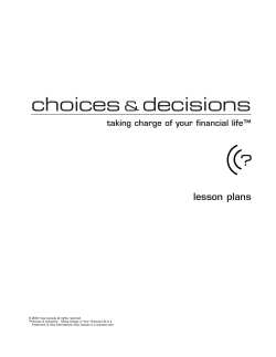 choices decisions &amp; lesson plans