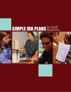SIMPLE IRA PLANS for Small Businesses