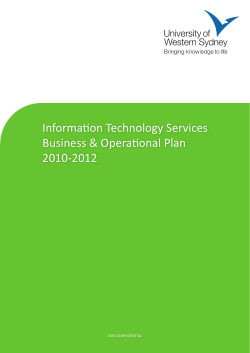Informati on Technology Services Business &amp; Operati onal Plan 2010-2012 1