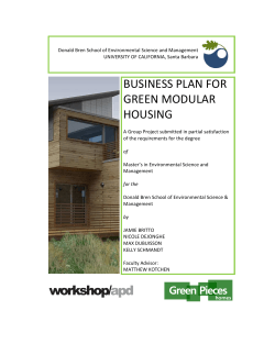 BUSINESS PLAN FOR GREEN MODULAR HOUSING