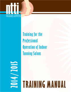 TRAINING MANUAL /2015 2014 Training for the