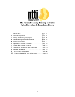 The National Tanning Training Institute’s Salon Operations &amp; Procedures Course 1