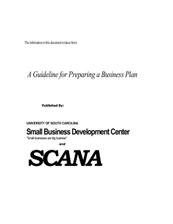 SCANA  A Guideline for Preparing a Business Plan Small Business Development Center