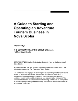 A Guide to Starting and Operating an Adventure Tourism Business in Nova Scotia