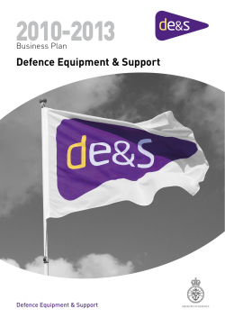 2010-2013 Defence Equipment &amp; Support 2009-2013 Business Plan