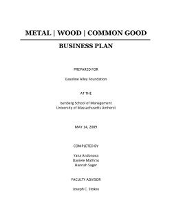 METAL | WOOD | COMMON GOOD BUSINESS PLAN