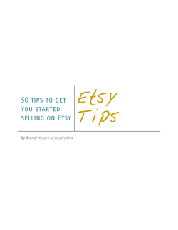 Etsy Tips  By Brandi Hussey of Catie’s Blue