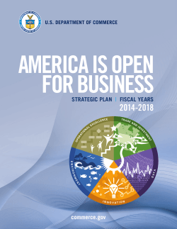 AMERICA IS OPEN FOR BUSINESS 2014-2018 commerce.gov