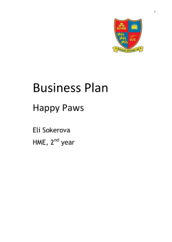 Business Plan Happy Paws Eli Sokerova