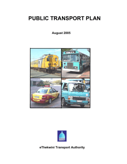 PUBLIC TRANSPORT PLAN August 2005 eThekwini Transport Authority