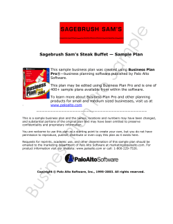 Sagebrush Sam's Steak Buffet — Sample Plan