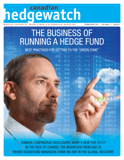 THE BUSINESS OF RUNNING A HEDGE FUND