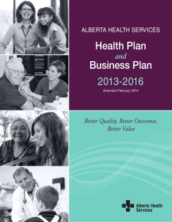 Health Plan  Business Plan 2013-2016