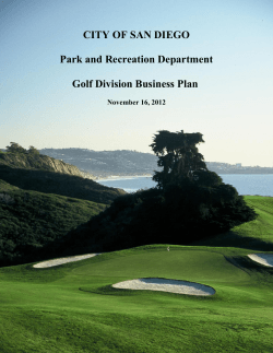 CITY OF SAN DIEGO Park and Recreation Department Golf Division Business Plan