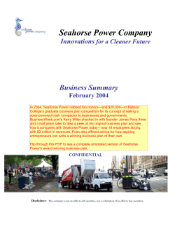 Seahorse Power Company Business Summary Innovations