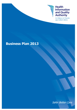 Business Plan 2013 Safer Better Care Page | 2