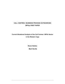 CALL CENTRES / BUSINESS PROCESS OUTSOURCING (BPOs) FIRST PAPER