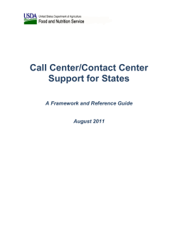 Call Center/Contact Center Support for States  A Framework and Reference Guide
