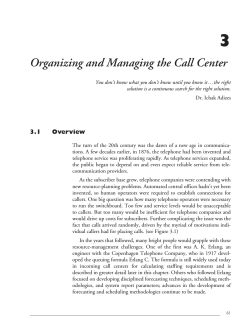 3 Organizing and Managing the Call Center