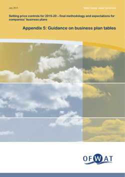 Appendix 5: Guidance on business plan tables companies’ business plans