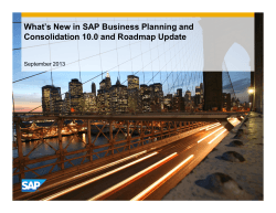What’s New in SAP Business Planning and September 2013