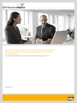 SAP BusinessObjects Financial Information Management Supplement for