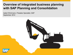 Overview of integrated business planning with SAP Planning and Consolidation
