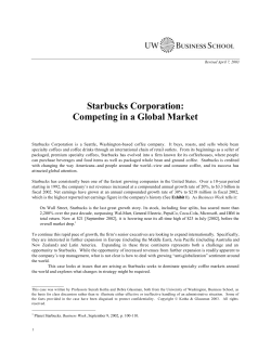 Starbucks Corporation: Competing in a Global Market