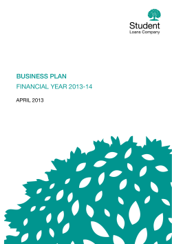 BUSINESS PLAN FINANCIAL YEAR 2013-14 APRIL 2013