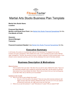 Martial Arts Studio Business Plan Template