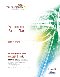 Writing an Export Plan  EXPORT SERIES