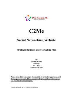 C2Me Social Networking Website Strategic Business and Marketing Plan