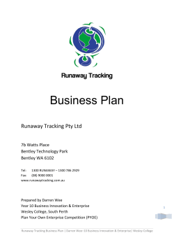 Business Plan Runaway Tracking Pty Ltd