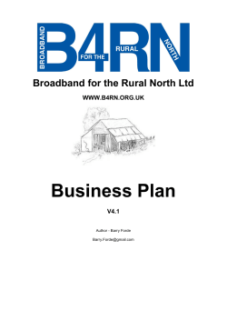 Business Plan  Broadband for the Rural North Ltd WWW.B4RN.ORG.UK