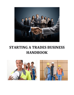 STARTING A TRADES BUSINESS HANDBOOK