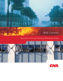 Risk Control Business Continuity Planning Reference Guide