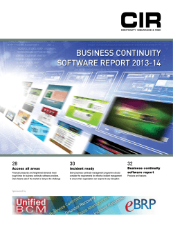 BUSINESS CONTINUITY SOFTWARE REPORT 2013-14 28 30
