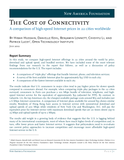 The Cost of Connectivity New America Foundation
