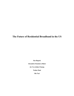 The Future of Residential Broadband in the US Ilya Bagrak