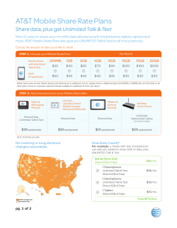 AT&amp;T Mobile Share Rate Plans Unlimited Talk &amp; Text